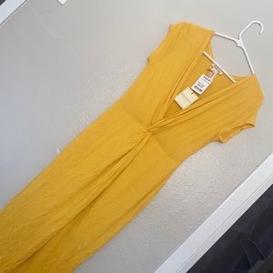 Women large yellow high low dress
